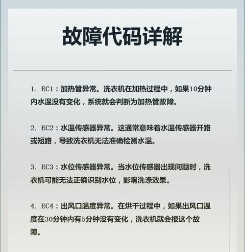 海尔洗衣机E2故障分析与解决方法（深入了解海尔洗衣机E2故障原因）  第3张